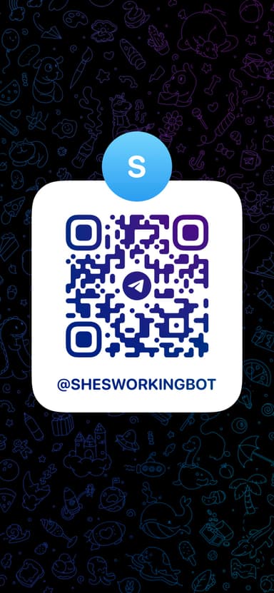 Scan to open @shesworkingbot on Telegram