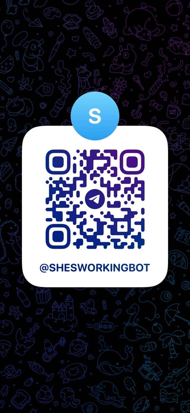 Scan to open @shesworkingbot on Telegram